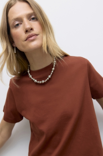 Vero Moda AWNAIMA SS O-NECK T-SHIRT NOOS 10294544 Brandy Brown