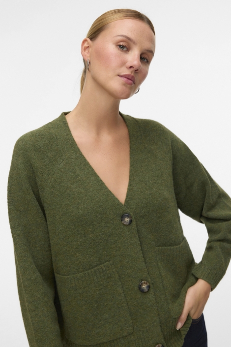 Vero Moda groene dames vest | Model vooraanzicht