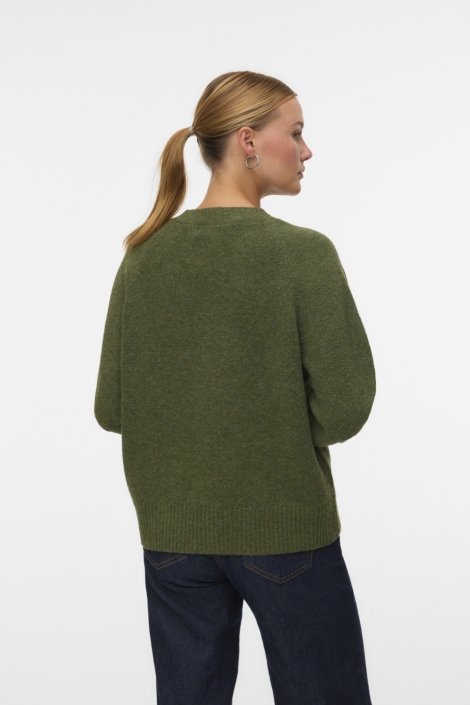 Vero Moda groene dames vest | Model achteraanzicht