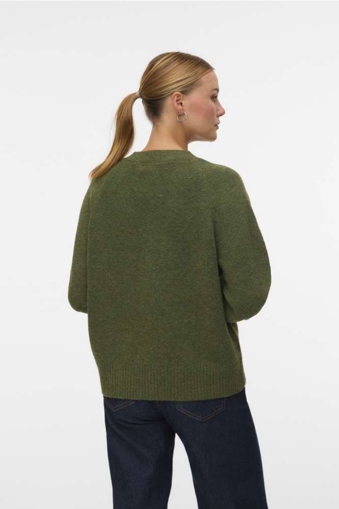 Vero Moda groene dames vest | Model achteraanzicht