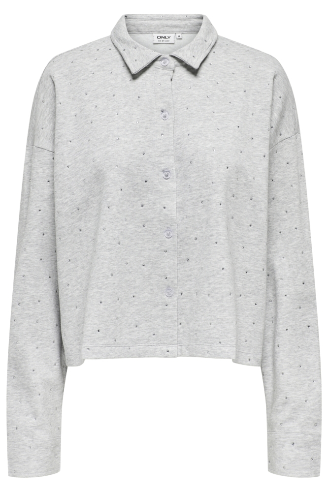 Only grijze dames vest | Vooraanzicht