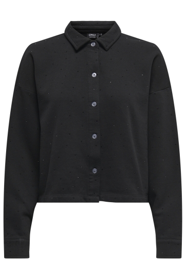 Only ONLZENNA L/S STONE POLO SHIRT CS SW 15345894 Black/Black rhin