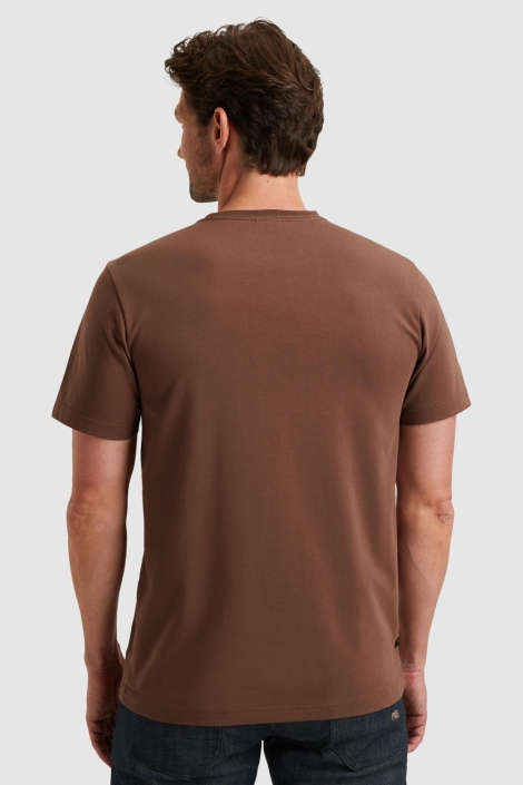 PME legend bruine heren t-shirt | Model achteraanzicht