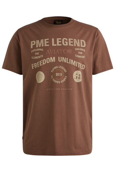 PME legend bruine heren t-shirt | Vooraanzicht