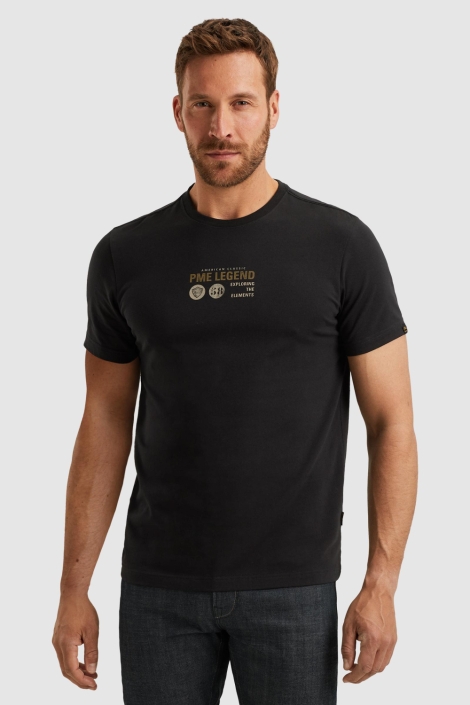 PME legend zwarte heren t-shirt | Model vooraanzicht