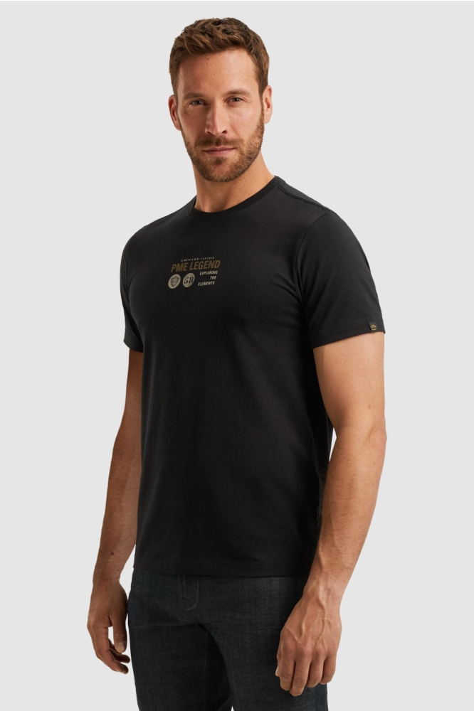 PME legend zwarte heren t-shirt | Model zijaanzicht