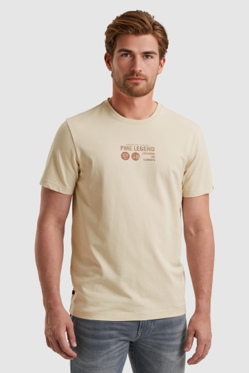 PME legend short sleeve r-neck cotton elastan Beige