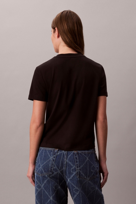Calvin Klein zwarte dames t-shirt | Model achteraanzicht