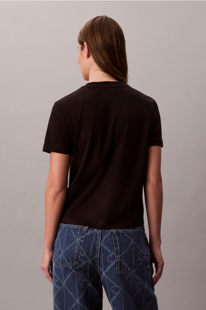 Calvin Klein zwarte dames t-shirt | Model achteraanzicht