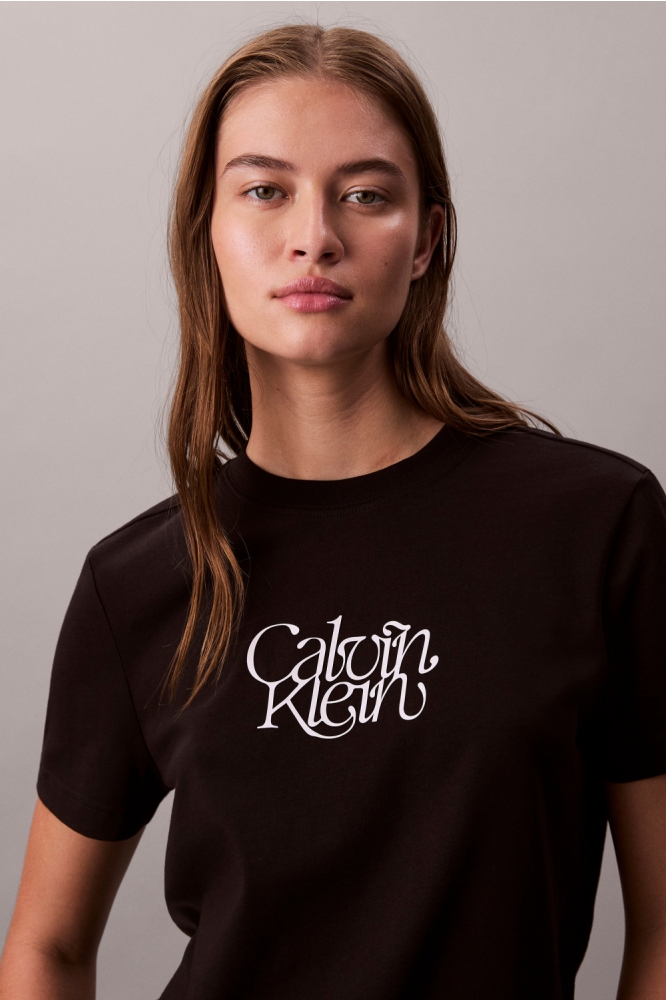 Calvin Klein zwarte dames t-shirt | Close up