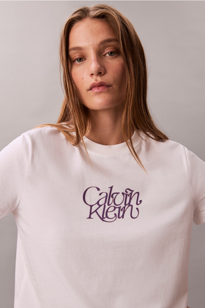 Calvin Klein witte dames t-shirt | Close up