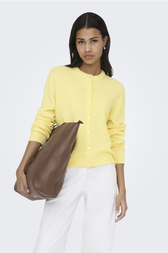 Only gele dames vest | Model vooraanzicht