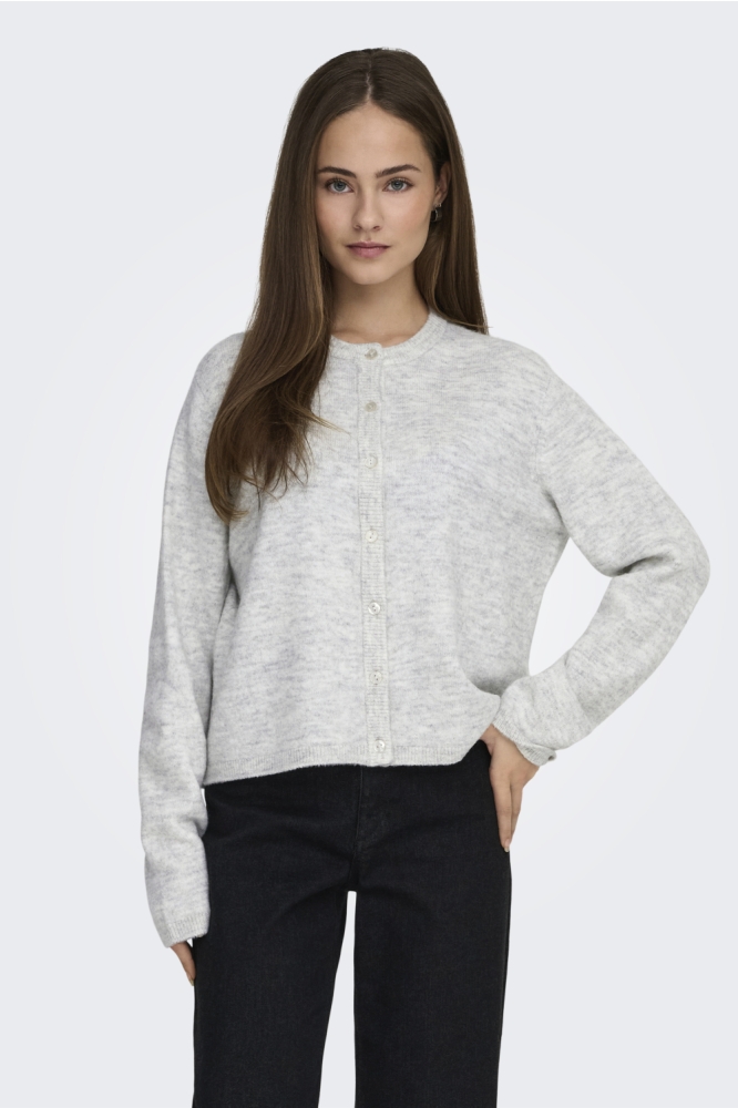 Only grijze dames vest | Model vooraanzicht