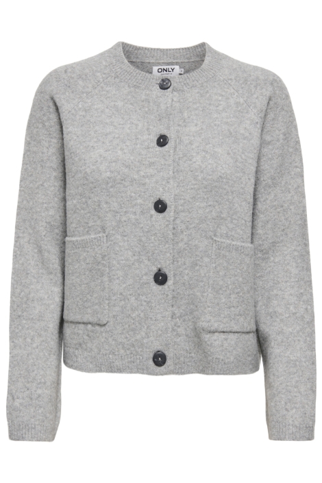 Only grijze dames vest | Vooraanzicht