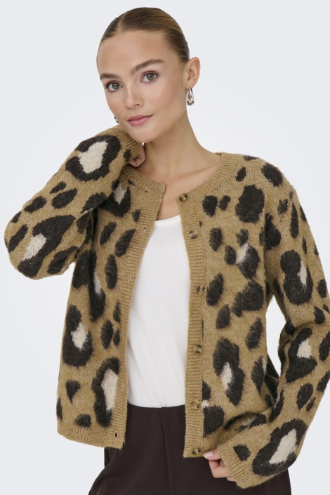 Jacqueline de Yong bruine dames vest | Model vooraanzicht