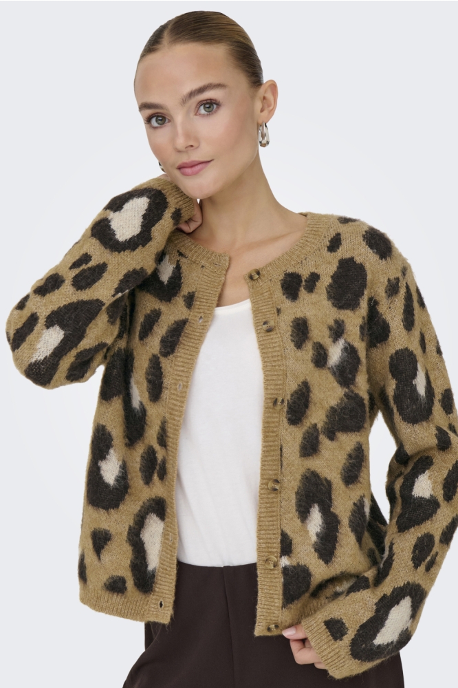 Jacqueline de Yong bruine dames vest | Model vooraanzicht