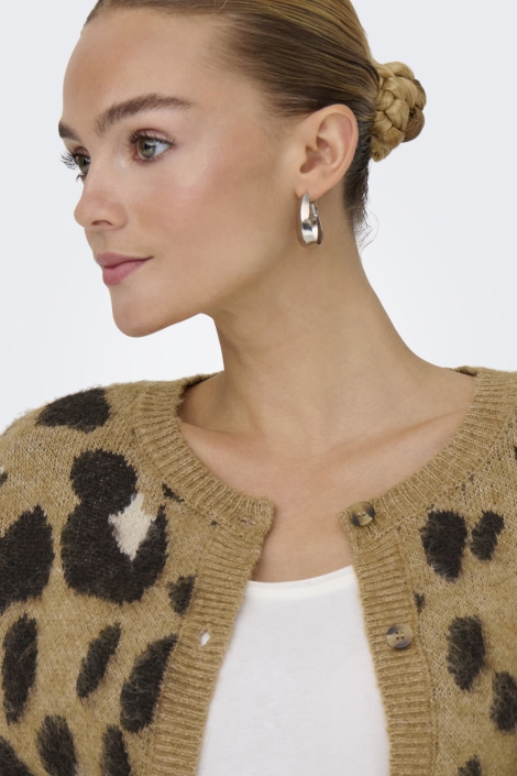 Jacqueline de Yong bruine dames vest | Close up