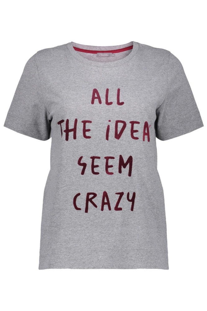 Geisha grijze dames t-shirt | Vooraanzicht