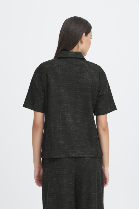 Ichi zwarte dames blouse | Model achteraanzicht