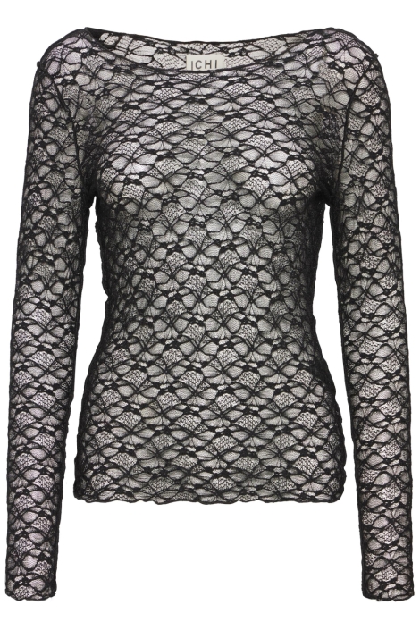 Ichi zwarte dames t-shirt | Vooraanzicht