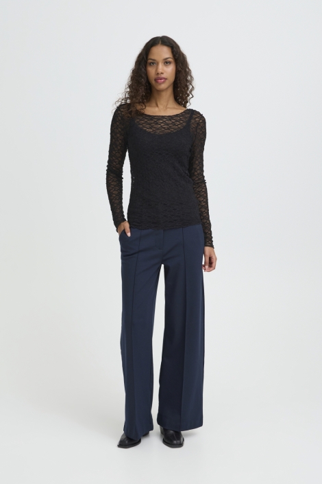 Ichi zwarte dames t-shirt | Model