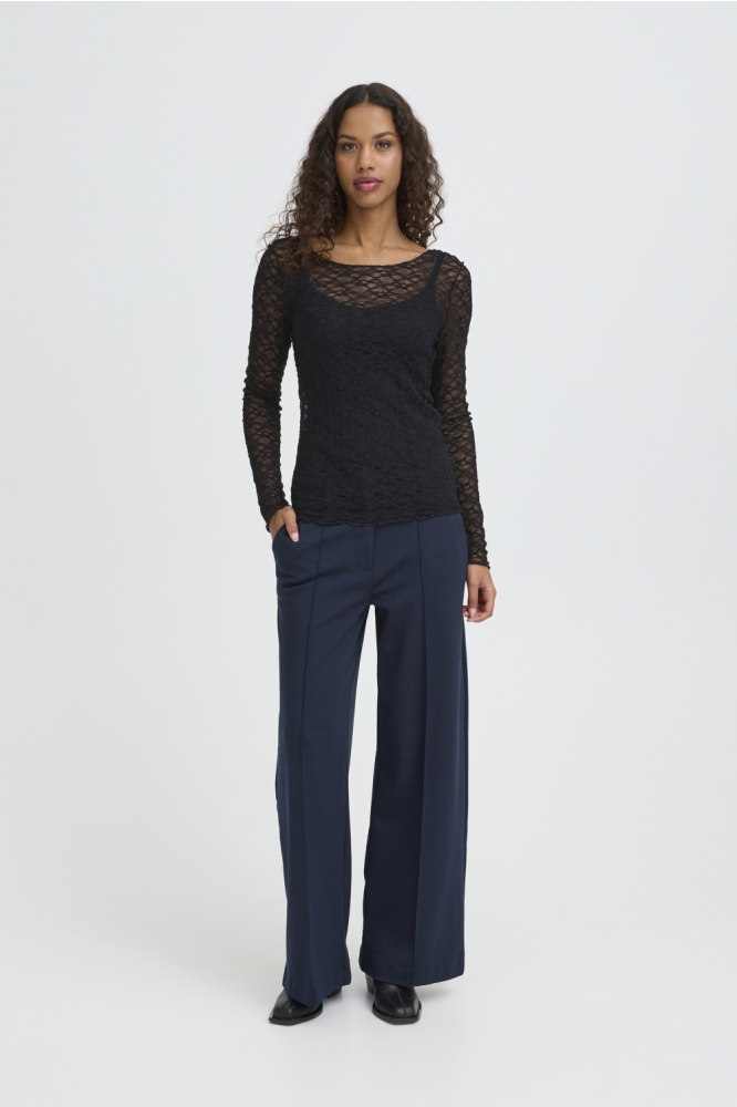 Ichi zwarte dames t-shirt | Model