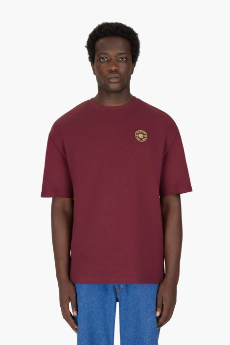Cruyff bordeaux heren t-shirt | Model vooraanzicht