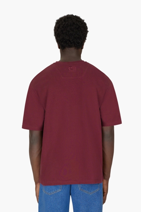 Cruyff bordeaux heren t-shirt | Model achteraanzicht