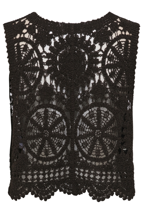 Jacqueline de Yong bruine dames vest | Achteraanzicht