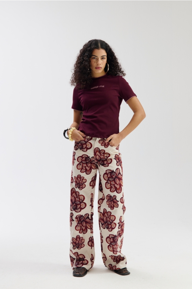 Harper & Yve bordeaux dames t-shirt |