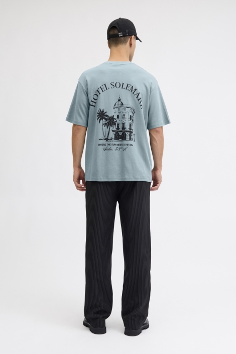 Jack & Jones blauwe heren t-shirt | Model achteraanzicht