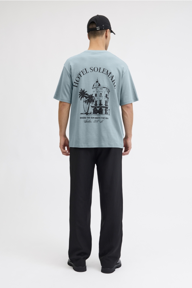 Jack & Jones blauwe heren t-shirt | Model achteraanzicht