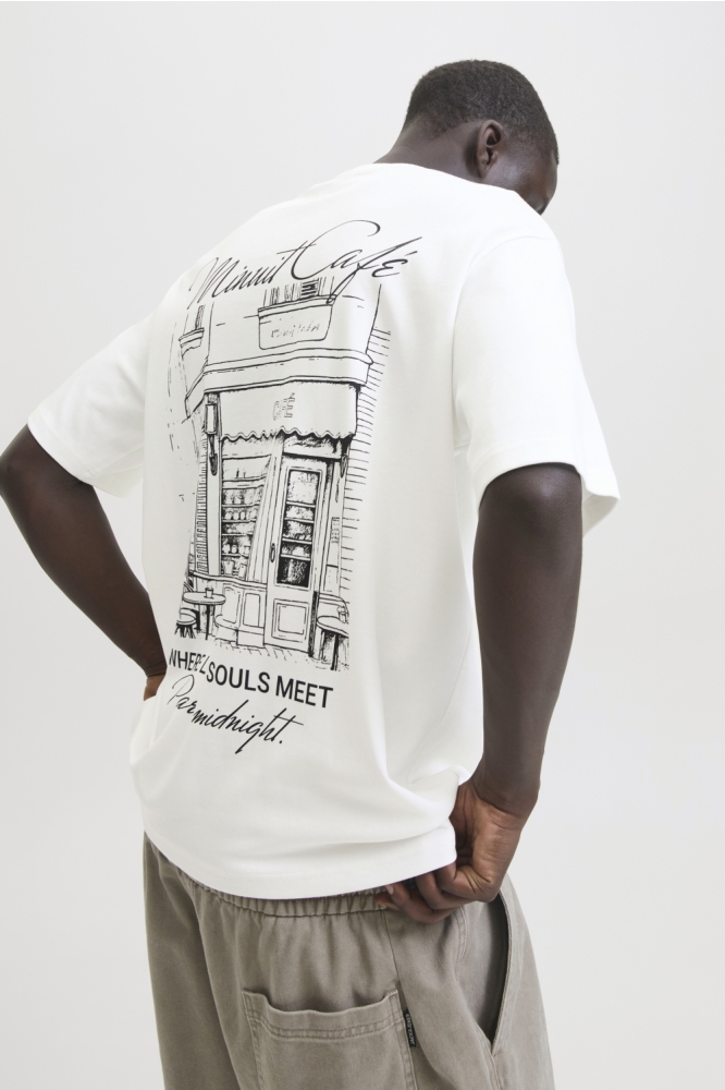 Jack & Jones witte heren t-shirt | Model achteraanzicht