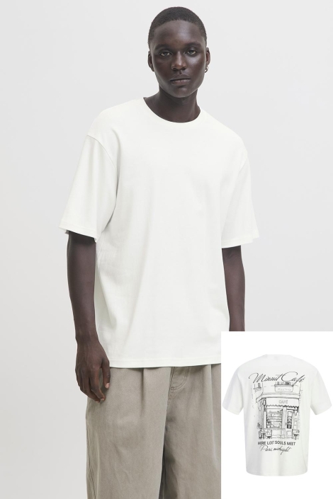 Jack & Jones witte heren t-shirt | Model vooraanzicht