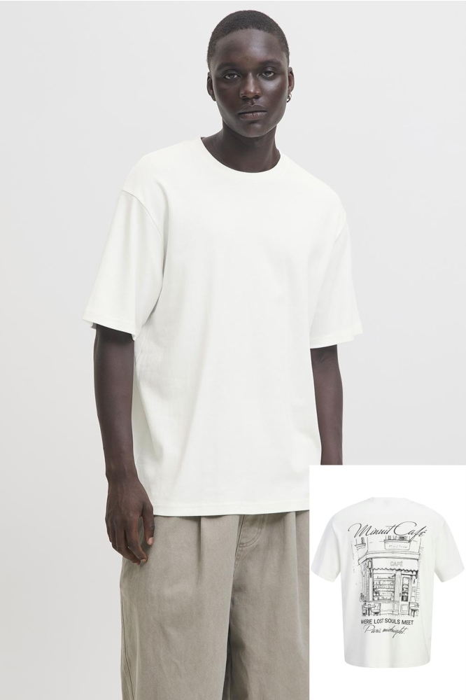 Jack & Jones witte heren t-shirt | Model vooraanzicht