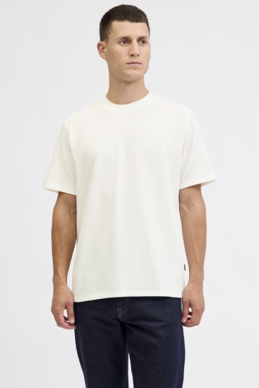 Jack & Jones jprblaleo ss structure tee styd aw2 Wit