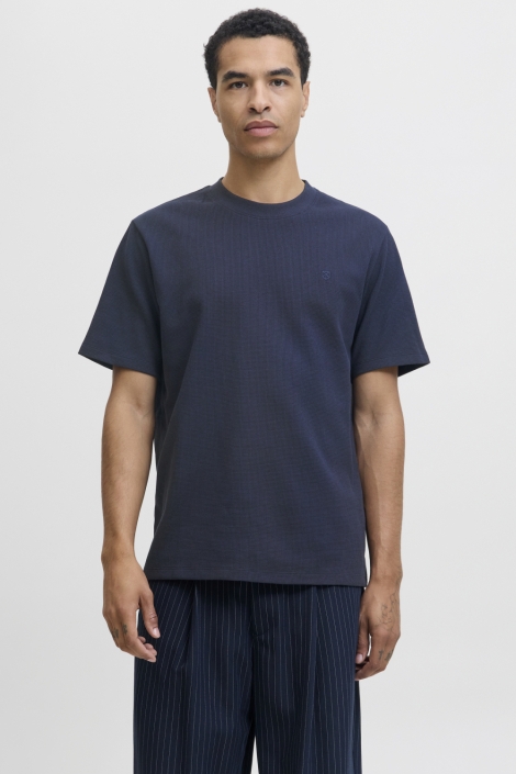 Jack & Jones blauwe heren t-shirt | Model vooraanzicht