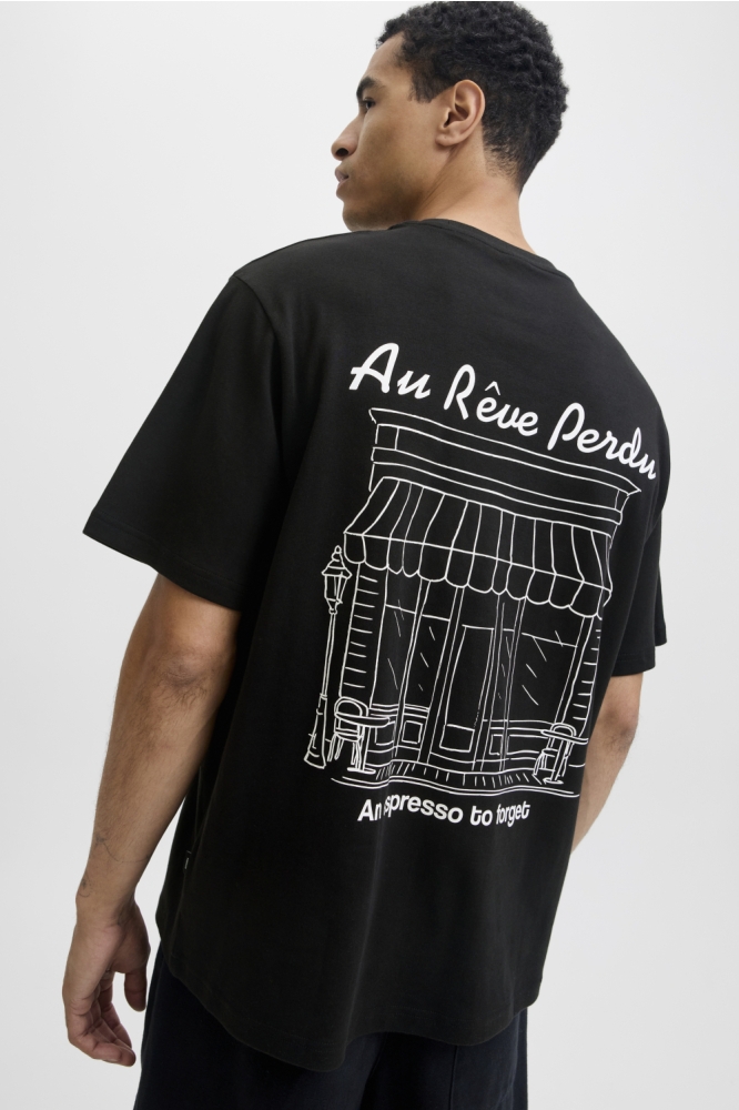 Jack & Jones zwarte heren t-shirt | Model achteraanzicht