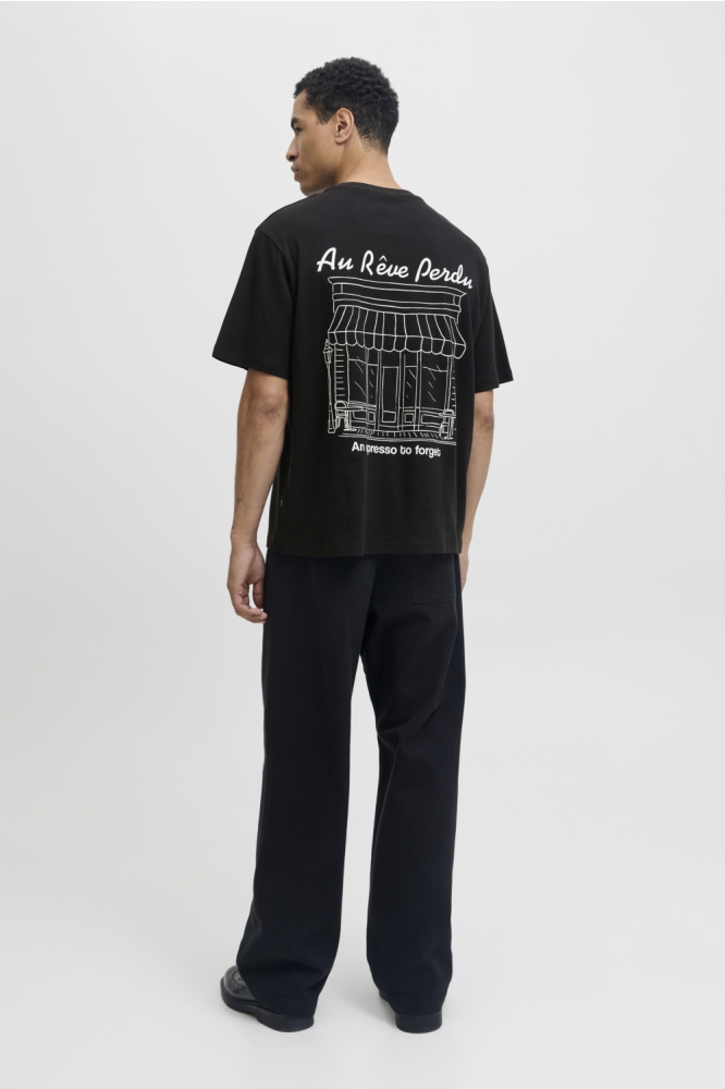 Jack & Jones zwarte heren t-shirt | Model achteraanzicht