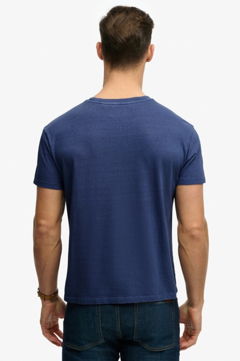 Superdry blauwe heren t-shirt | Model achteraanzicht
