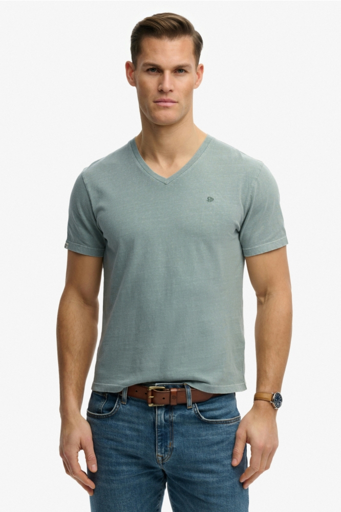 Superdry groene heren t-shirt | Model vooraanzicht