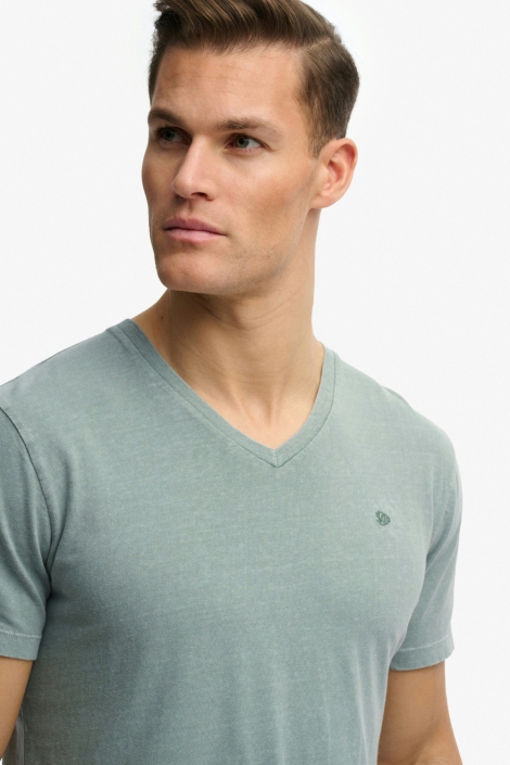 Superdry groene heren t-shirt | Close up