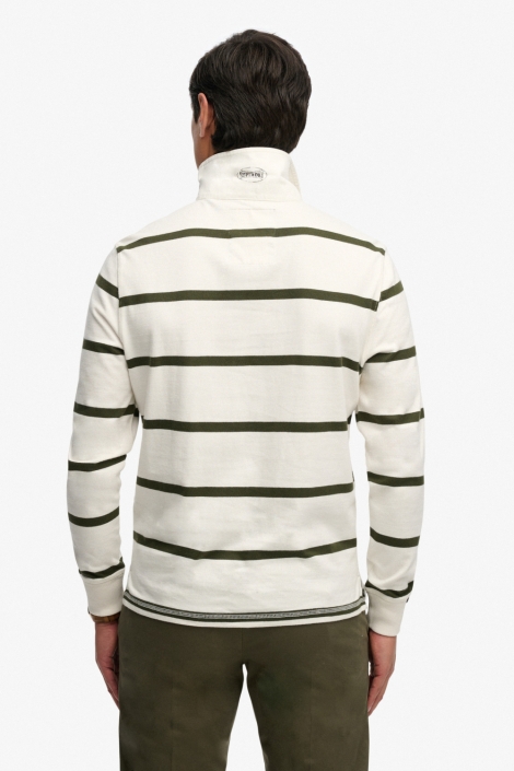 Superdry witte heren polo | Model achteraanzicht