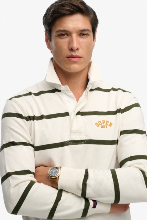 Superdry witte heren polo | Close up