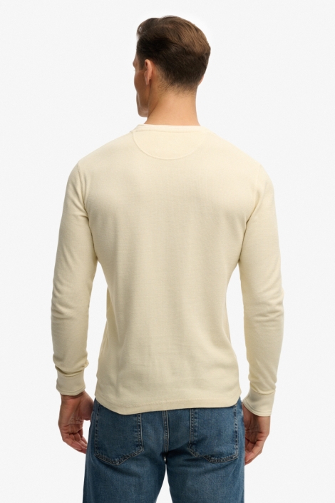 Superdry beige heren polo | Model achteraanzicht