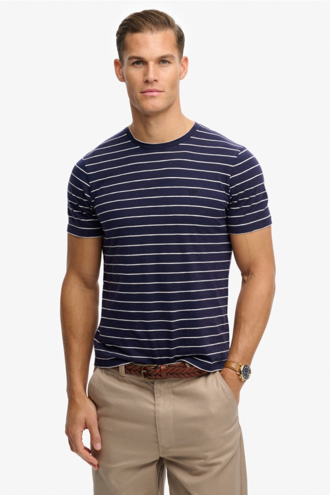 Superdry blauwe heren t-shirt | Model vooraanzicht