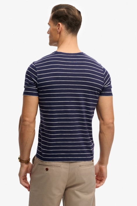 Superdry blauwe heren t-shirt | Model achteraanzicht