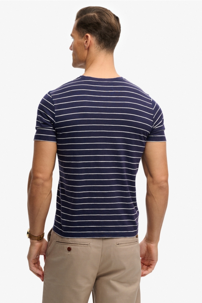 Superdry blauwe heren t-shirt | Model achteraanzicht