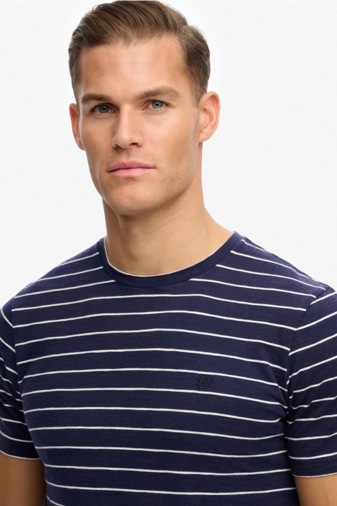 Superdry blauwe heren t-shirt | Close up