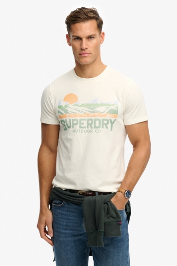 Superdry T-shirt OUTDOORS MOUNTAIN RLXD TEE M1012358A OFF WHITE